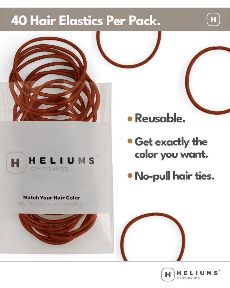 Heliums رباطات شعر رفيعة هليوم - بيضاء - 2 مم لرباطات الشعر الرفيعة، 1.75 بوصة، تثبيت متوسط بدون تلف لحاملات ذيل الحصان - 40 قطعة - Image 5